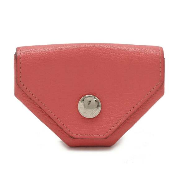 HERMES Le Vingt Quatre Coin Case, Chevre Mysore Leather, Rose Lipstick, Y Stamp